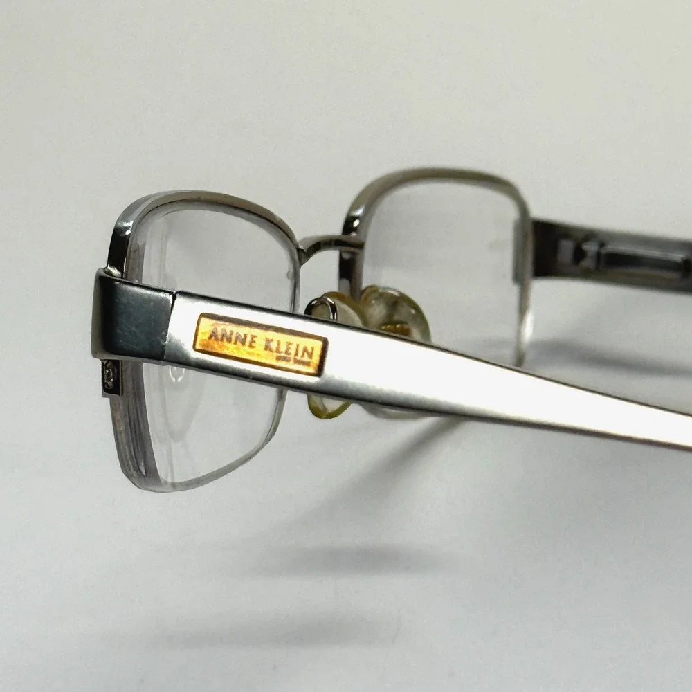 ANNE KLEIN New York AK 9099 532 Eyeglasses Frame Only 50-18-130 Half Rim Silver
